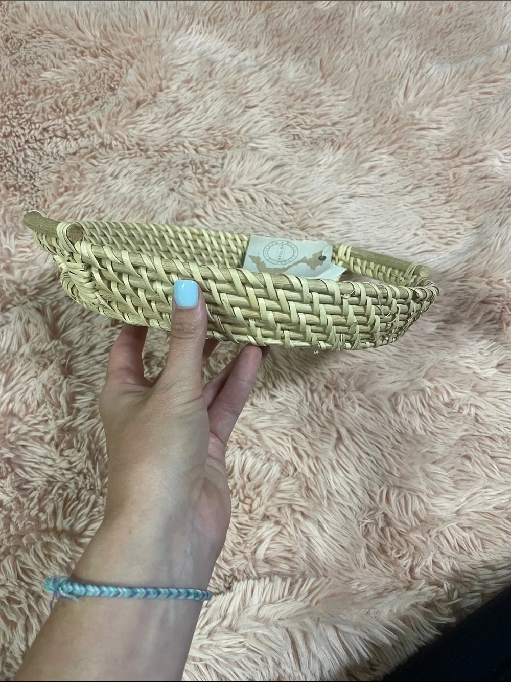 Handwoven Natural Rattan Serving Tray - Natural